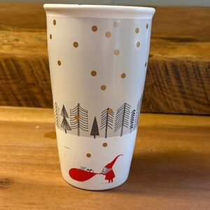 Starbucks 2018 White and Gold Holiday Mug